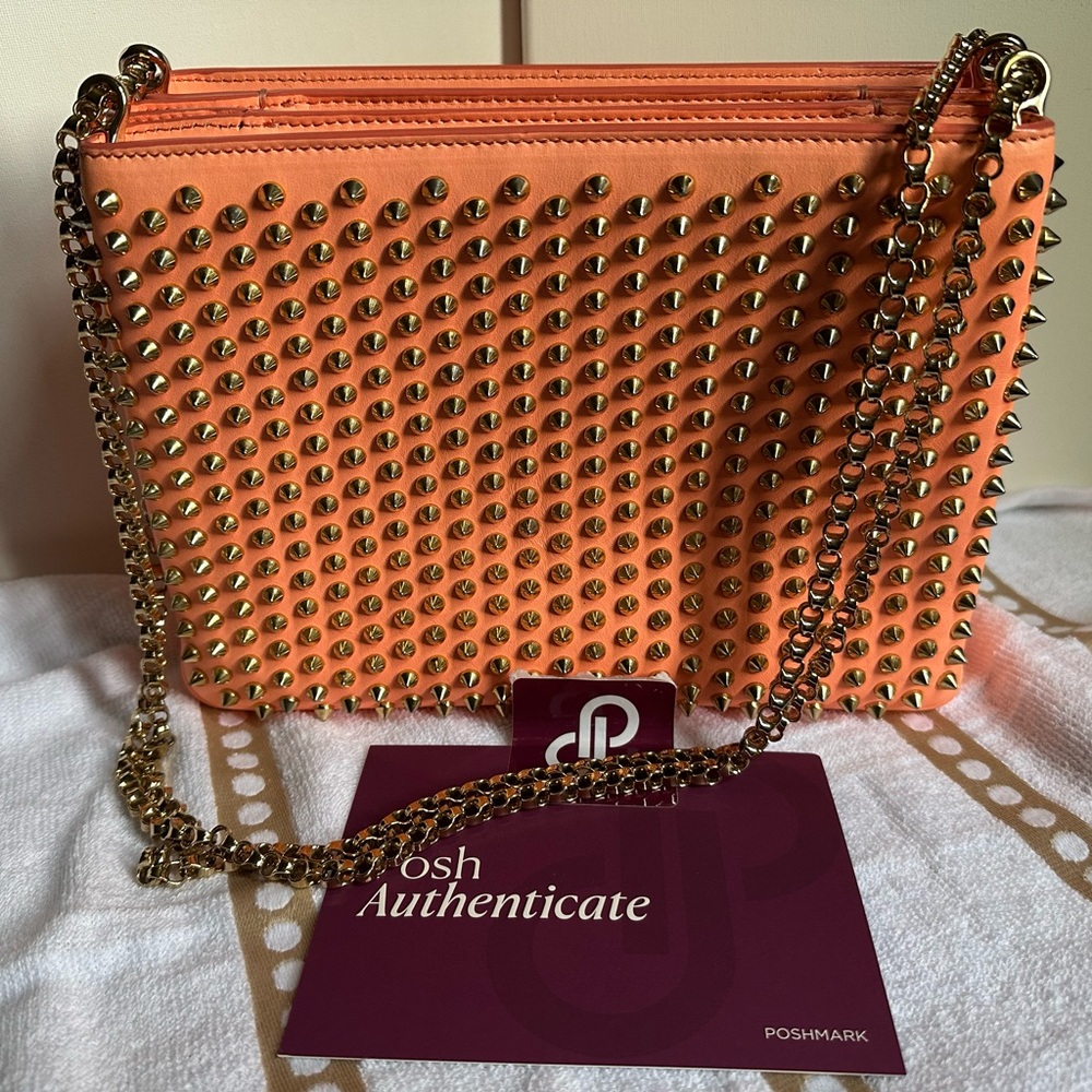 Christian Louboutin Tribouli Leather Handbag in Coral/Peach - Picture 9 of 15